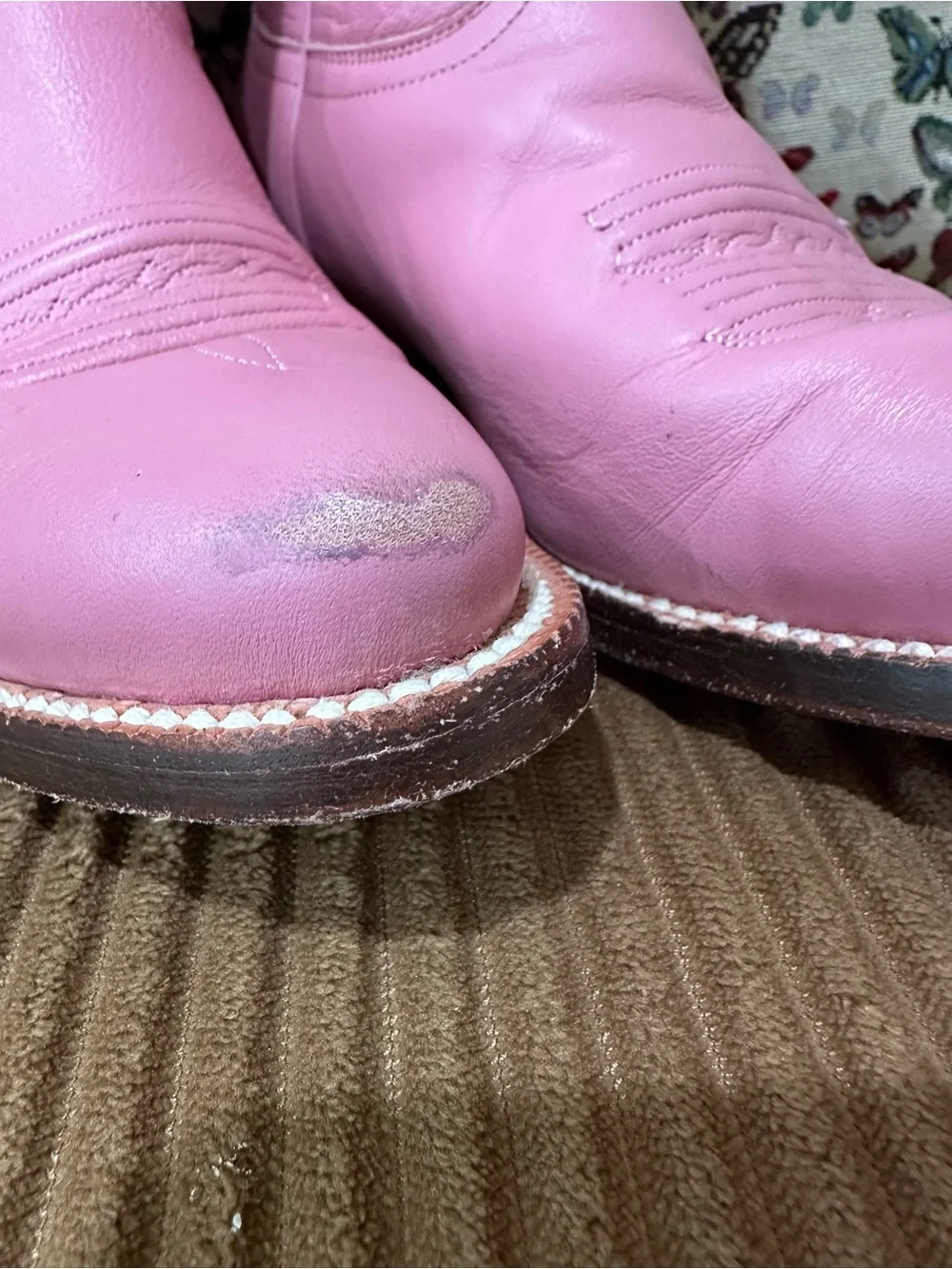 City Boots Pink Heart Cowboy Boots Girls Size 1 Handmade Leather Western Boots
